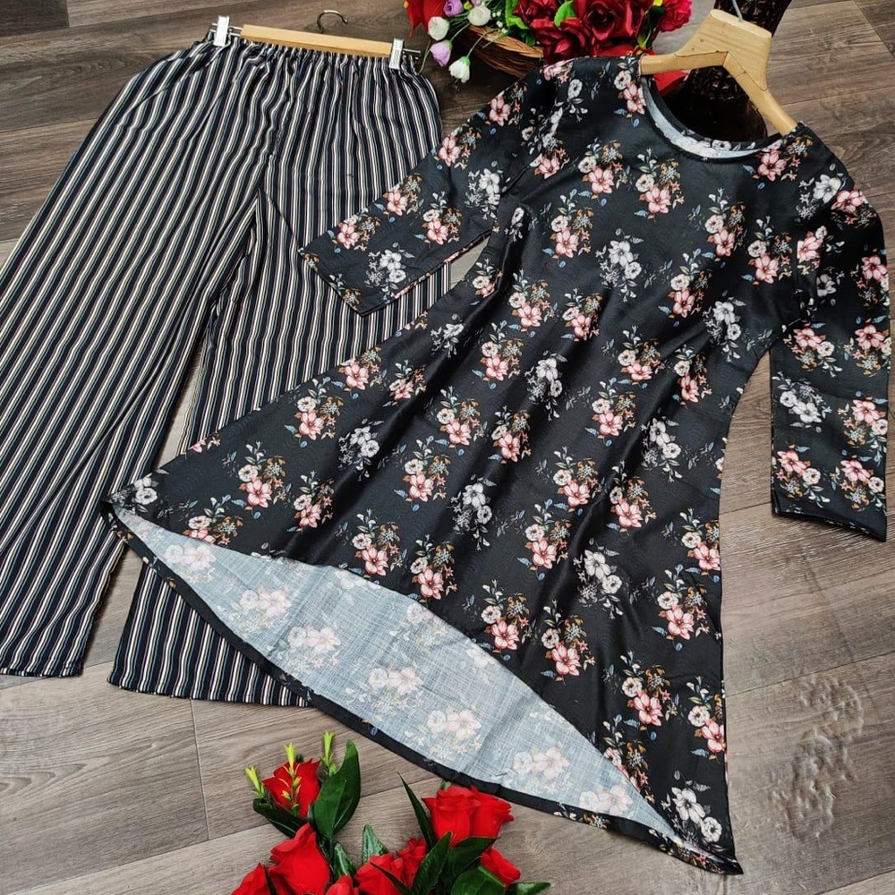 Top and Plazzo with Digital Print
